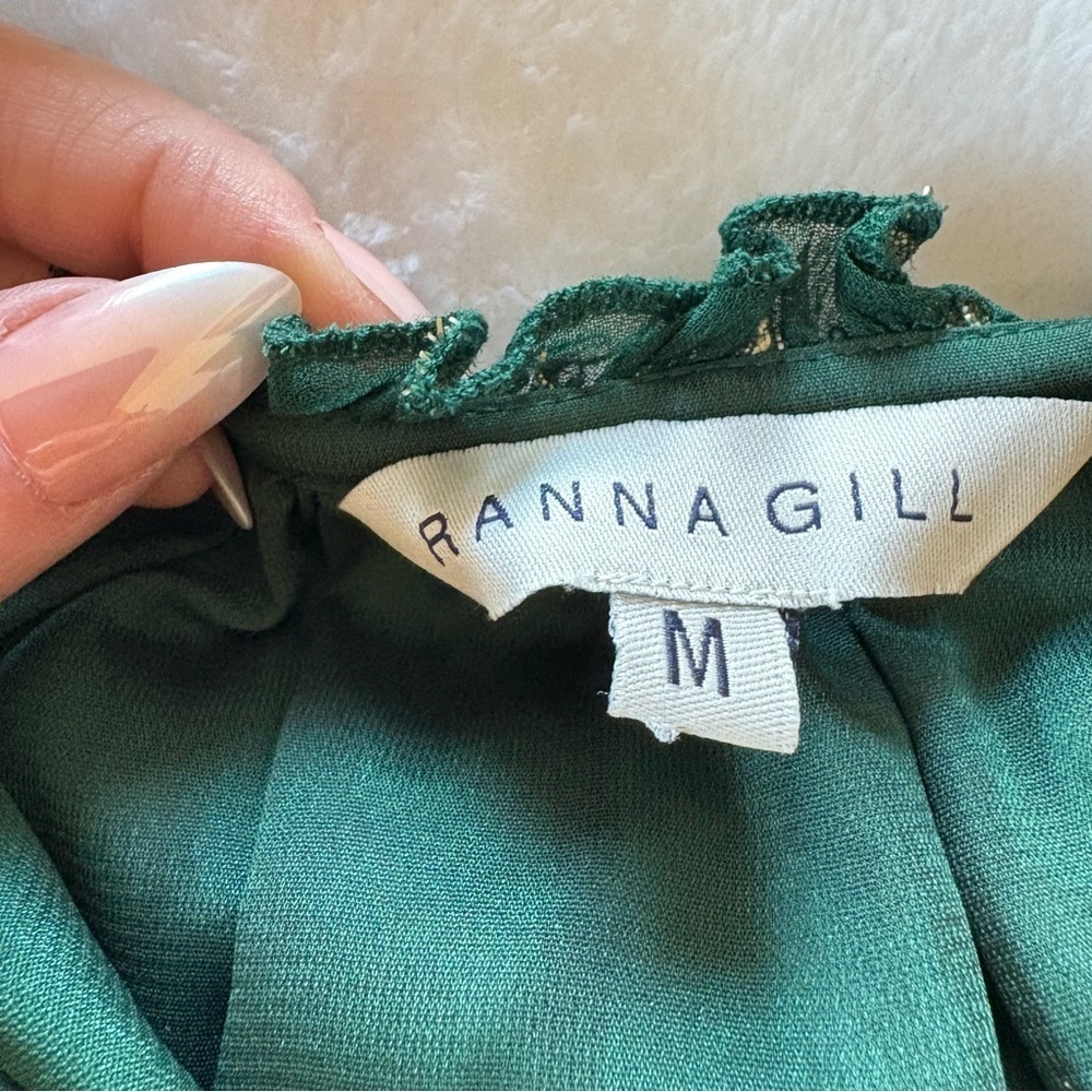 Ranna Gill Anthropologie Hazel Embroidered Tunic Sz M Long Slv Peasant Smocked - Picture 4 of 15